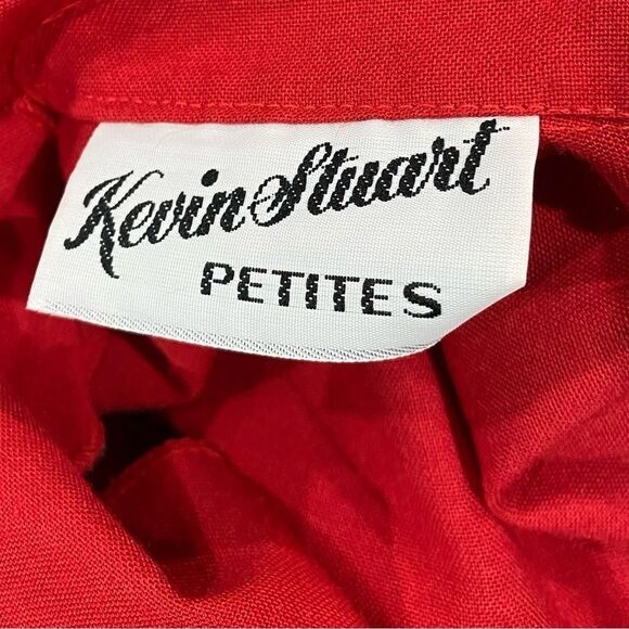 Vintage Kevin Stewart Petites Red Wrap Midi Dress 👗 - Picture 7 of 8